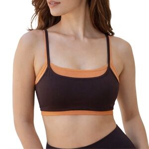 Milkstain Apparel Layered Sports Bra Cinnamon Roll Brown S